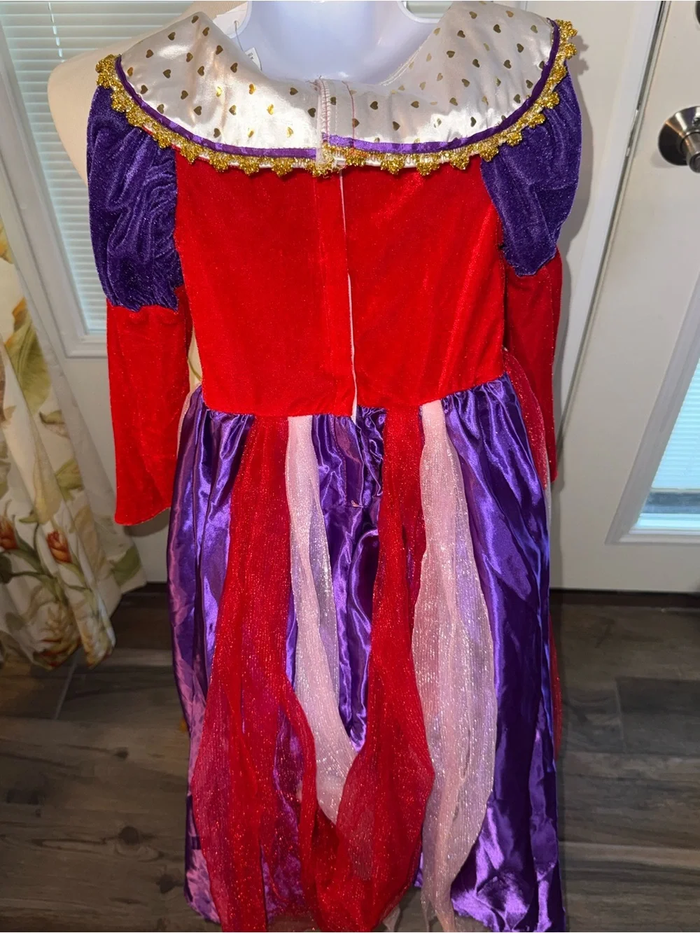 Kids Royal Heart Princess Costume - Purple & Red